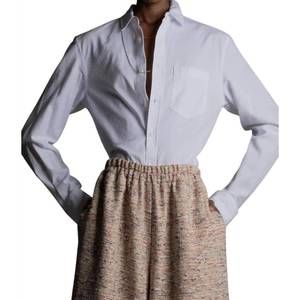 NEW THESALTING washed cotton classic shirt in salt white